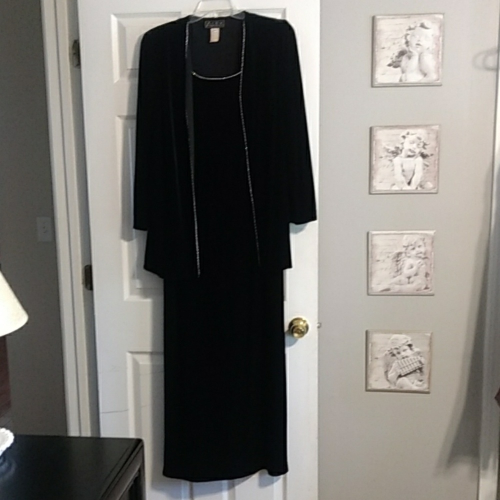 Black velvet dress with coat